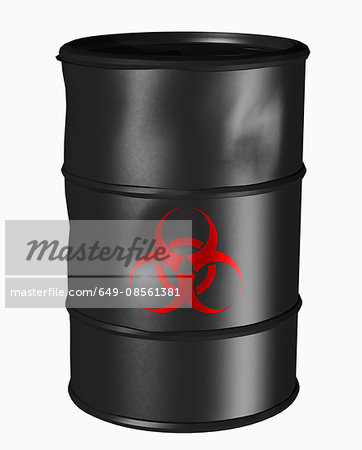 Barrel with a toxic symbol