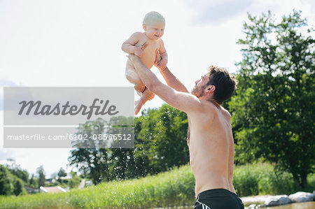 Father playing with son