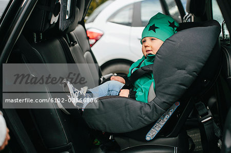 Baby boy in car seat