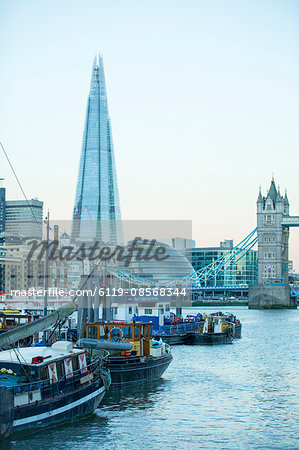 The Shard Building and River Thames, London, England, United Kingdom, Europe