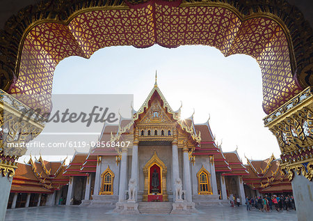 The Marble Temple (Wat Benchamabophit), Bangkok, Thailand, Southeast Asia, Asia