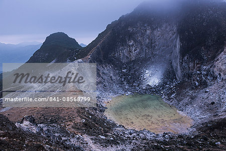Crater at the top of Sibayak Volcano, an active volcano at Berastagi (Brastagi), North Sumatra, Indonesia, Southeast Asia, Asia