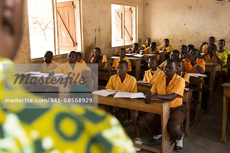 School classroom and teacher, Ghana, West Africa, Africa