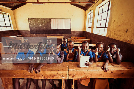 Primary school of the Leparua people, providing education as well as medication, Kenya, East Africa, Africa