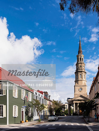 View towards St. Philip's Episcopal Church on Church Street, Charleston, South Carolina, United States of America, North America