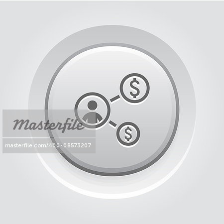 Return on Investment Icon. Business Concept. Grey Button Design