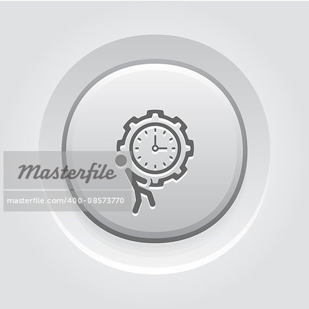 Efficiency Management Icon. Business Concept. Grey Button Design
