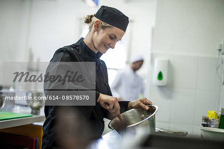 Chef preparing food in kitchen