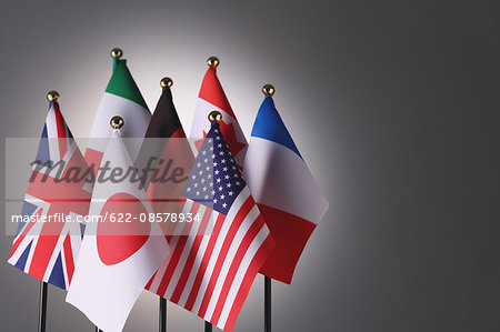 National flags on white background National flags on white background