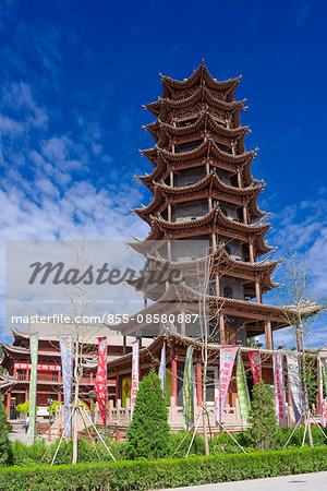 Mu-pagoda(Muta) fo Wanshou temple, City of Zhangye, Gansu Province, Hexi corridor, silk road,  PRC