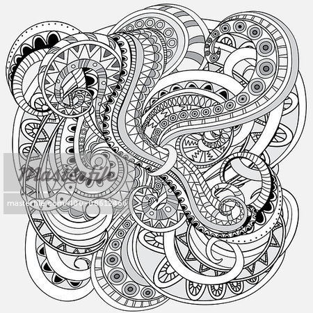 Hand drawn doodle abstract background in the grey color. Vector illustration - eps 10.