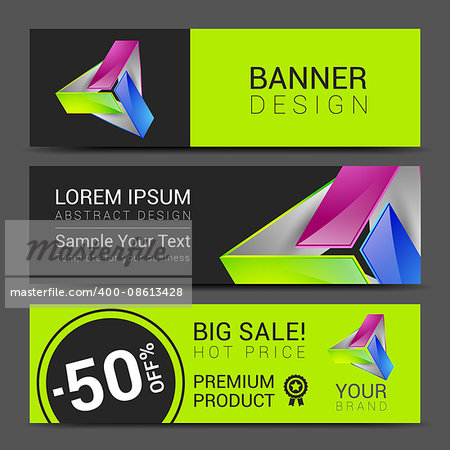 vector abstract bright business card banner design templates.