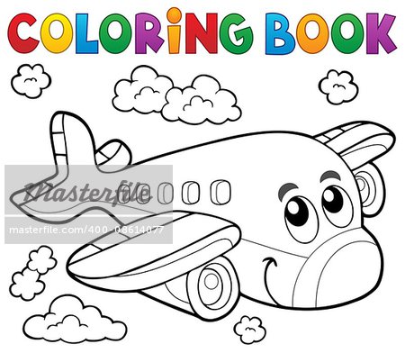Coloring book airplane theme 2 - eps10 vector illustration.