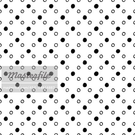 Abstract seamless circles pattern. Black and white geometric background