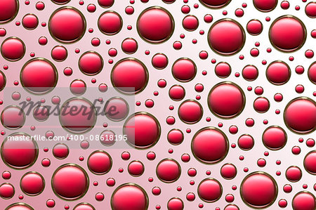 Red air bubbles over a light background