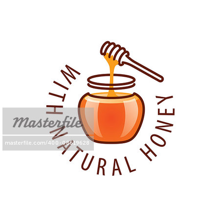 Honey logo template. Vector illustration. Design element