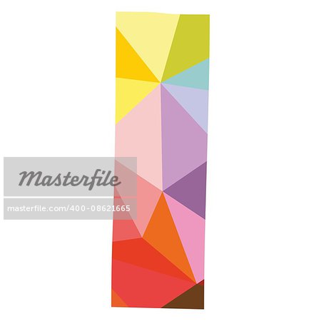 I vector low poly wrapping surface pastel alphabet letter isolated on white background