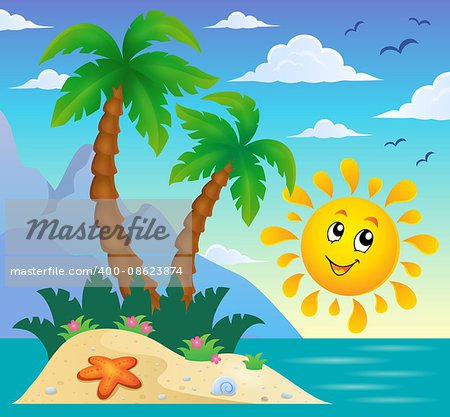 Tropical island theme image 9 - eps10 vector illustration.