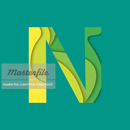 Letter N design template element. Material design Character N vector logo, icon and sign.