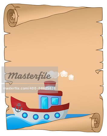 Parchment with nautical boat theme 1 - eps10 vector illustration.