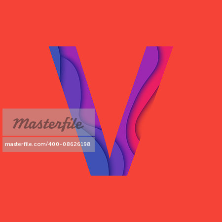 Letter V design template element. Material design Character V vector logo, icon and sign.