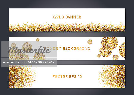 Abstract modern vector gold banner templates, shiny luxury background with golden elements