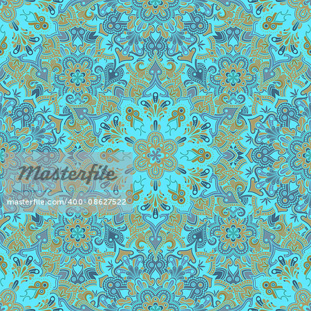 Boho style flower seamless pattern. Tiled mandala design, best for print fabric or papper and more.