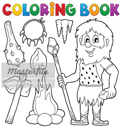 Coloring book prehistoric thematics 1 - eps10 vector illustration.