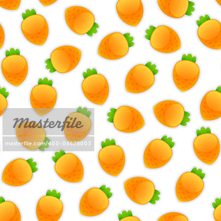 Seamless pattern with a lot of carrots. Isolated on white background. Clipping paths included.