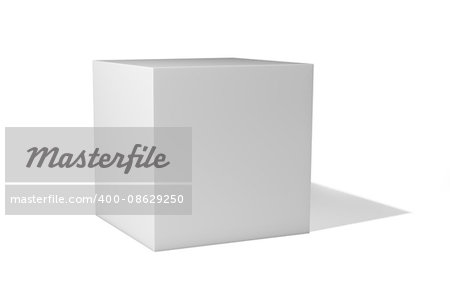 Blank box isolated on white background. 3d illustration