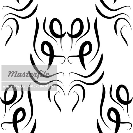 abstract black and white vector damask seamless pattern