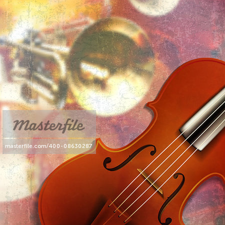 abstract red grunge music background with violin