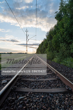 Sweden, Sodermanland, Stigtomta, View of railroad tracks