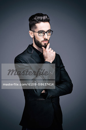 Portrait of a young businessman pensive Portrait of a young businessman pensive