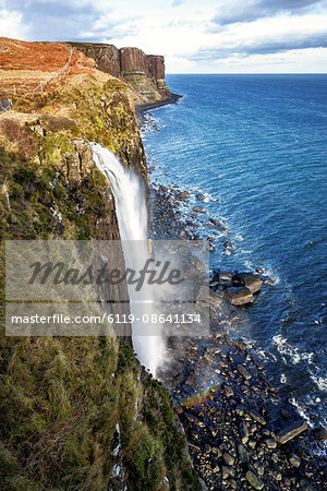 Mealt Falls and Kilt Rock, Isle of Skye, Inner Hebrides, Scotland, United Kingdom, Europe