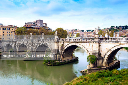Ponte Sant'Angelo, Tiber River, Rome, Lazio, Italy, Europe