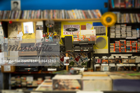 Interior of record shop Interior of record shop
