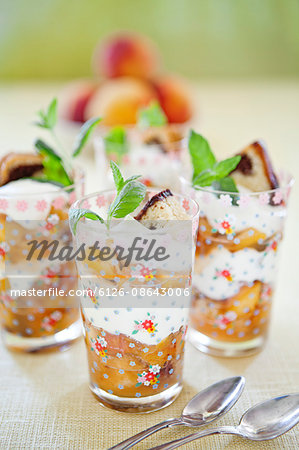 Sweden, Peach compote trifle with lemon cream