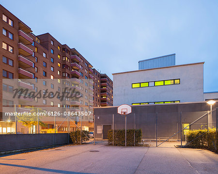 Sweden, Skane, Malmo, Mollevangen, View of residential structure