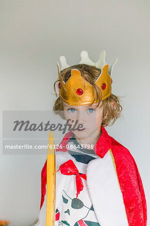 Sweden, Portrait of boy (6-7) in king's costume