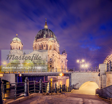 Germany, Berlin, Berliner Dom illuminated at night