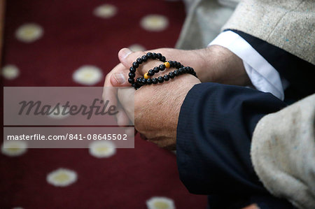 Cheikh Mustapha's prayer beads, Urs of Mawlana Cheikh Muhammad Nazim Adil al-Haqqani in Selimye mosque in Nicosia, Cyprus, Europe
