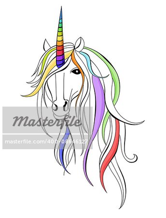 vector illustration with an rainbow unicorn