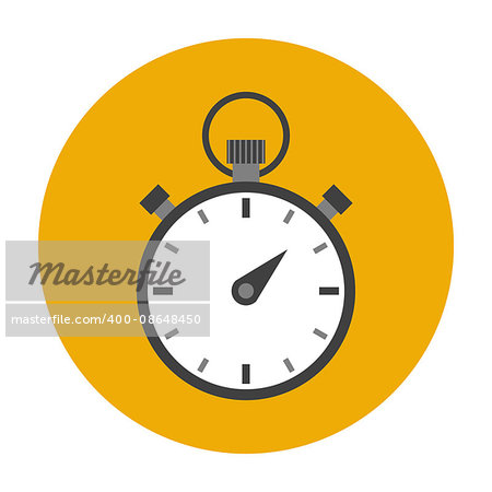 Stopwatch flat icon. Timer symbol vector illustration