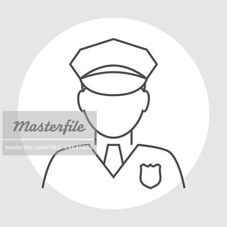 Police officer avatar. Trendy policeman icon in flat line style