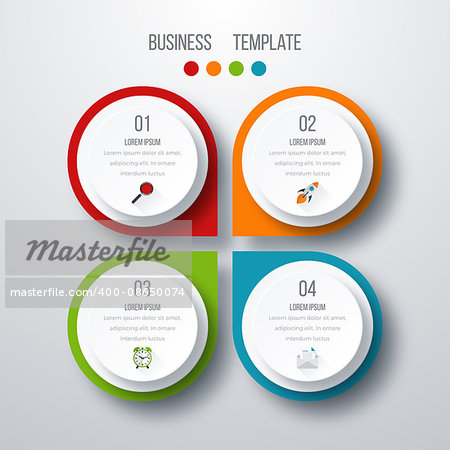 Vector illustration of four circles infographics options