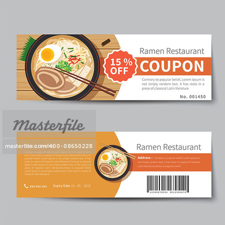 japanese food coupon discount template flat design