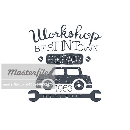 Car Workshop Black Vintage Stamp Classic Cool Vector Design With Text Elements On White Background