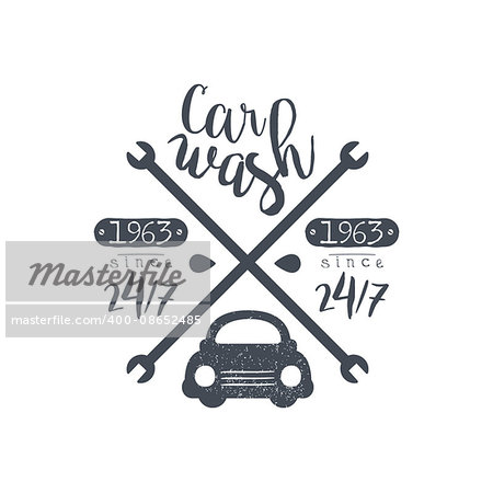 Carwash Black Vintage Stamp Classic Cool Vector Design With Text Elements On White Background