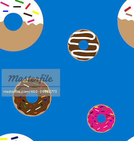 Seamless vector pattern made of doughnut images